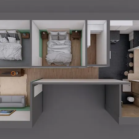 Apartamento Downtown Flat With Design And Comfort At Downtown, 3rd-floor No Lift